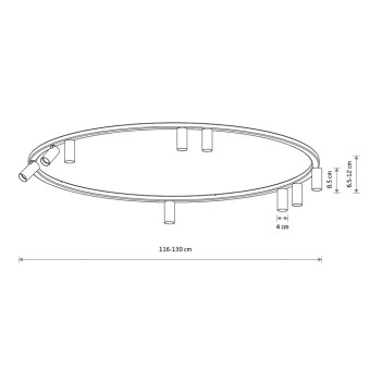 Потолочная люстра Nowodvorski Fourty Round IX Black (Cерия Fourty IX, Модель круглая, Цвет Черный) арт. 11950