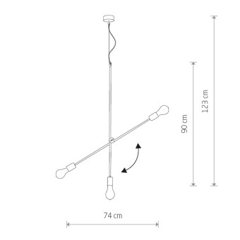 Подвесная люстра Nowodvorski Sticks Black/Brass 6268