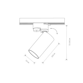 Трековый однофазный светильник Nowodvorski Mono White/Gold 7585