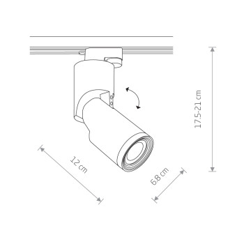 Трековый однофазный светильник Nowodvorski Profile Mike Black (Cерия Profile Mike, Цвет Черный) арт. 7661