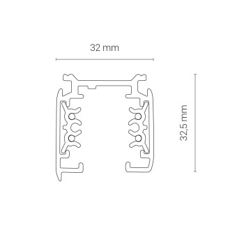 Подвесной/накладной шинопровод для трехфазной трековой системы Nowodvorski Ctls Track Black 8714