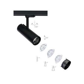 Трековый трехфазный светильник Nowodvorski Milo Led Black 8760