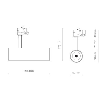 Трековый трехфазный светильник Nowodvorski Milo Led Black 8763