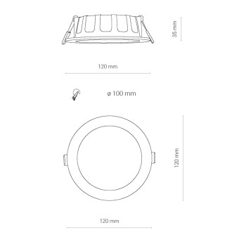 Встраиваемый светильник Nowodvorski Kos Led White 8782
