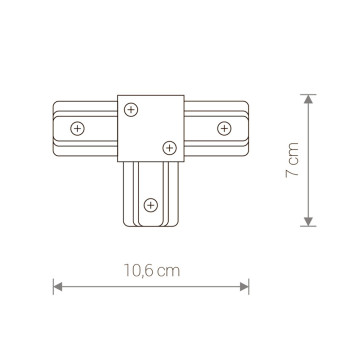 Коннектор для однофазной трековой системы  T-образный Nowodvorski Profile Black 9186