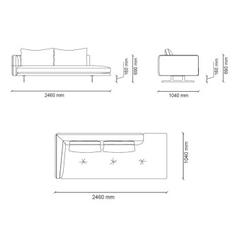 Лаунж модуль правый ENZA HOME DAKAR EH72422