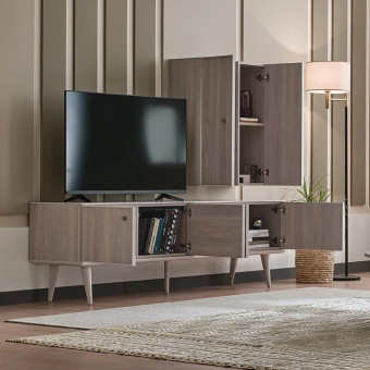 ТВ-стеллаж на ножках ENZA HOME Коллекция BASEL (БАЗЕЛЬ) арт. EH59467