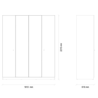 Шкаф с дверцами 4 двери ENZA HOME BASEL EH59484