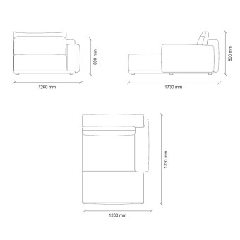Лаунж модуль левый ENZA HOME MESTA EH71793