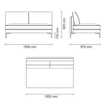 2 местный без подлокотника ENZA HOME PARMA EH72499