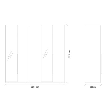 Шкаф гардеробный 5 дверей ENZA HOME LEGATO EH59515