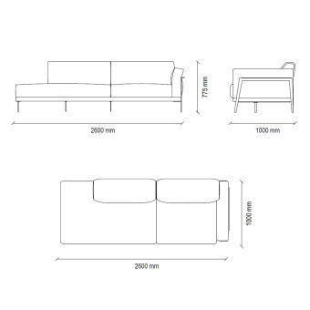 2 местный лаунж левый (K6) EMOTICON EH72013