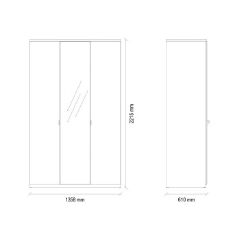 Шкаф с дверцами 3 двери ENZA HOME Коллекция CORDELL (КОРДЕЛЛ) арт. EH57711