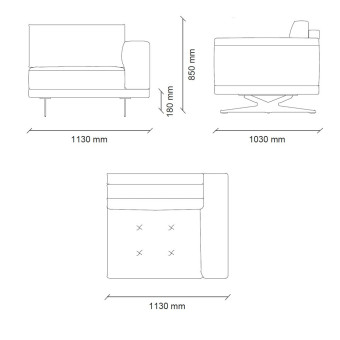 Одноместный модуль левый ENZA HOME Коллекция BOLD (БОЛД) арт. EH71203