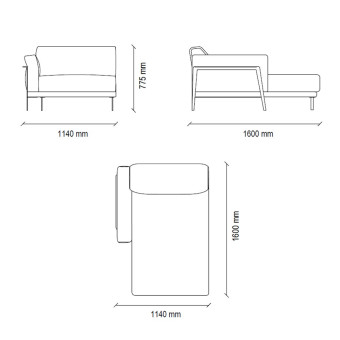 Лаунж правый (K5) ENZA HOME Коллекция EMOTICON (ЭМОУШН) арт. EH72085