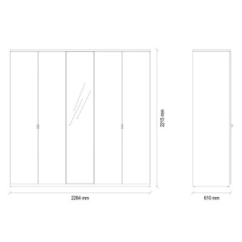 Шкаф с дверцами 5 дверей ENZA HOME CORDELL EH57710