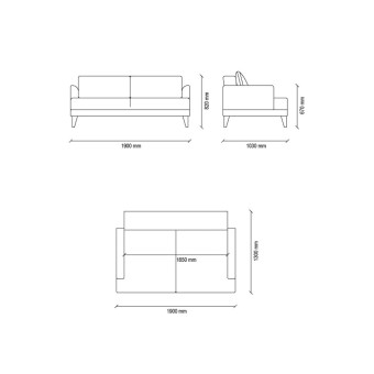 Диван кровать двухместный ENZA HOME Коллекция FIORE (ФИОРЕ) арт. EH52349