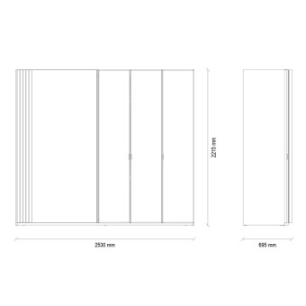 Шкаф-купе (260 см) ENZA HOME RIGA EH60819