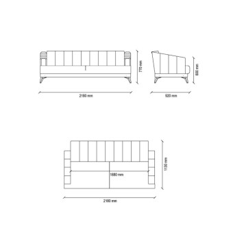Диван кровать трехместный ENZA HOME SONA EH53261