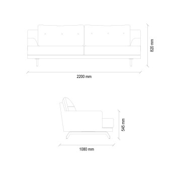 Диван двухместный ENZA HOME MILAN EH67880