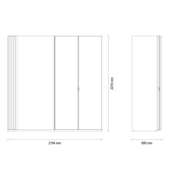 Шкаф-купе (220 см) ENZA HOME RIGA EH60818