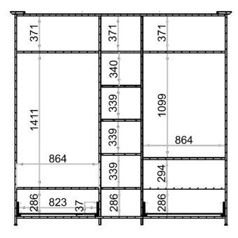 Шкаф с дверцами 5 дверей ENZA HOME MARSELL EH74201