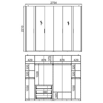 Шкаф с дверцами 6 дверей ENZA HOME Коллекция CANTE (КАНТЭ) арт. EH69359