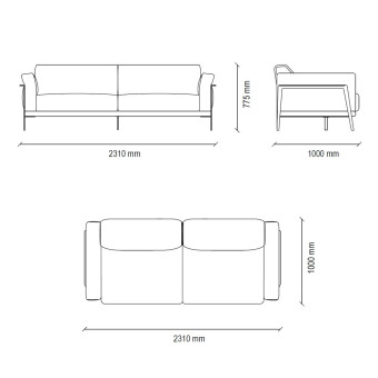 Диван трехместный ENZA HOME EMOTICON EH71886