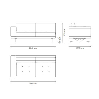 3 местный модуль правый ENZA HOME Коллекция BOLD (БОЛД) арт. EH71090