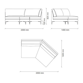 Угловой модуль широкий ENZA HOME PARMA EH72570