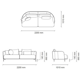 Диван двухместный ENZA HOME Коллекция SEOUL (СЕУЛ) арт. EH71496