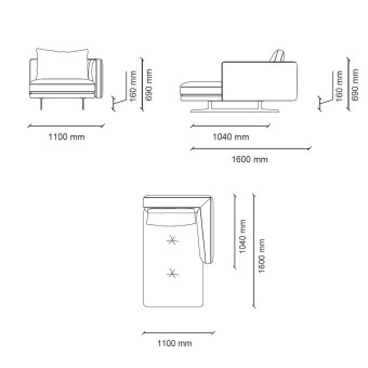 1 местный модуль левый ENZA HOME DAKAR EH72436