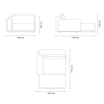 Лаунж модуль правый ENZA HOME MESTA EH71805