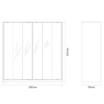 Шкаф-купе (220 см) ENZA HOME Коллекция CORDELL (КОРДЕЛЛ) арт. EH57709