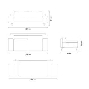 Диван двухместный ENZA HOME PETRA EH61112