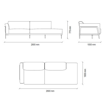 2 местный лаунж правый (K6) EMOTICON EH71990