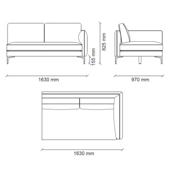 2 местный прямой левый ENZA HOME PARMA EH72560