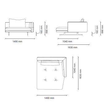 Лаунж широкий левый ENZA HOME DAKAR EH72418