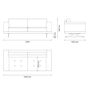 Диван трехместный ENZA HOME BOLD EH71062