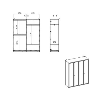 Шкаф с дверцами 4 двери ENZA HOME Коллекция MARSANA (МАРСАНА) арт. EH73968