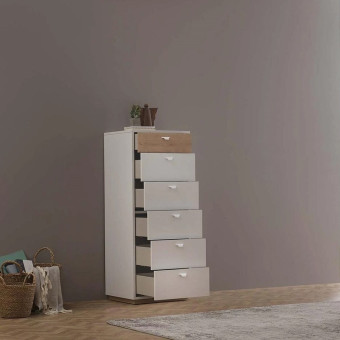 Комод высокий (белый) ENZA HOME Коллекция POLKA (ПОЛЬКА) арт. EH56255