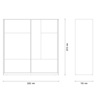 Шкаф-купе (220 см) ENZA HOME LORETO EH57654