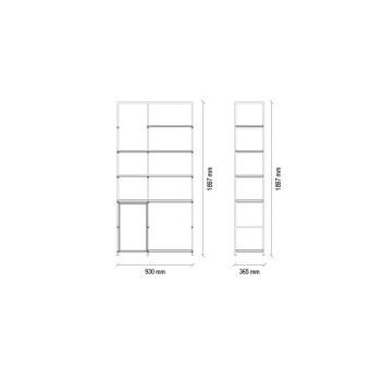 Книжный шкаф (бордо) ENZA HOME Коллекция HAMPTON (ХЭМПТОН) арт. EH59244