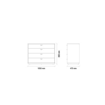 Комод (серый) ENZA HOME POLKA EH67061