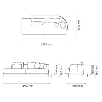 Лаунж прямой левый (H2) ENZA HOME Коллекция SEOUL (СЕУЛ) арт. EH71616