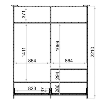 Шкаф с дверцами 4 двери ENZA HOME MARSELL EH74202