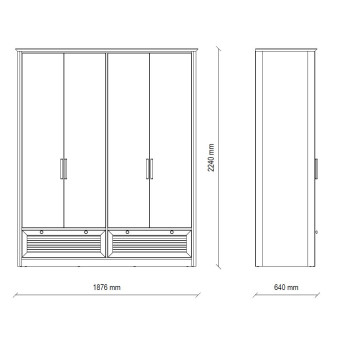 Шкаф с дверцами 4 двери ENZA HOME MARSELL EH74202