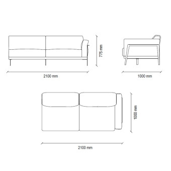 2 местный прямой левый (K2) EMOTICON EH72061