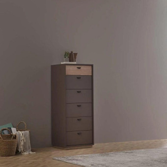 Комод высокий (серый) ENZA HOME POLKA EH67071