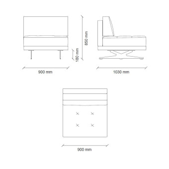 1 местный без подлокотника ENZA HOME Коллекция BOLD (БОЛД) арт. EH71228